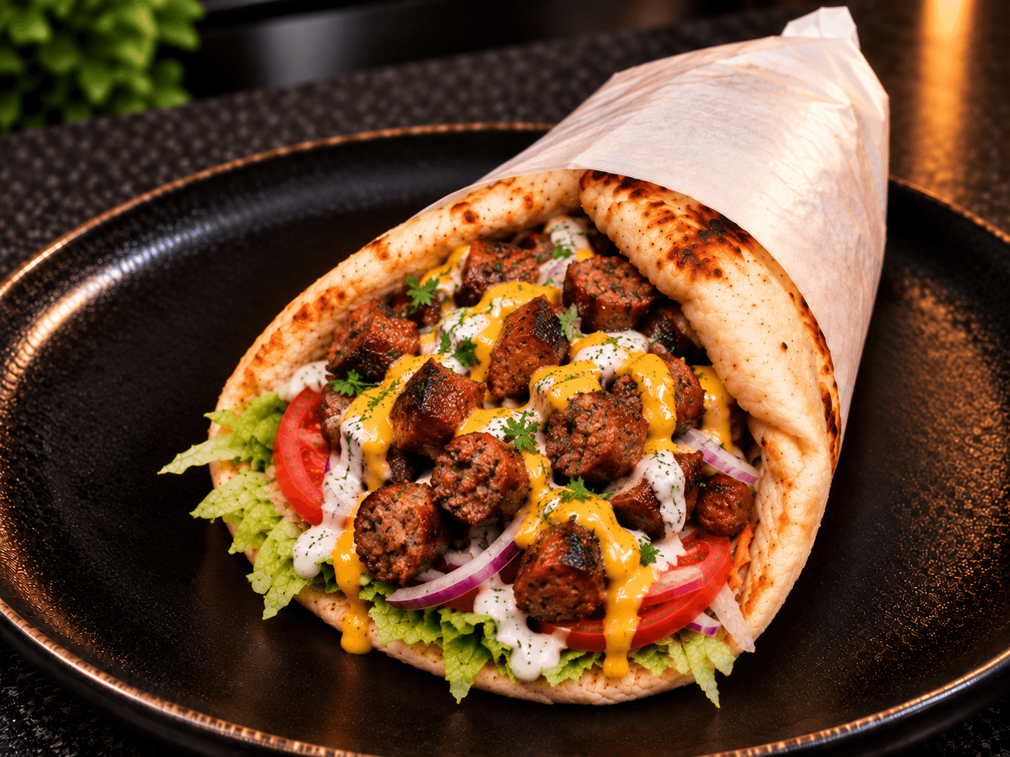 Sandwich cheese naan merguez