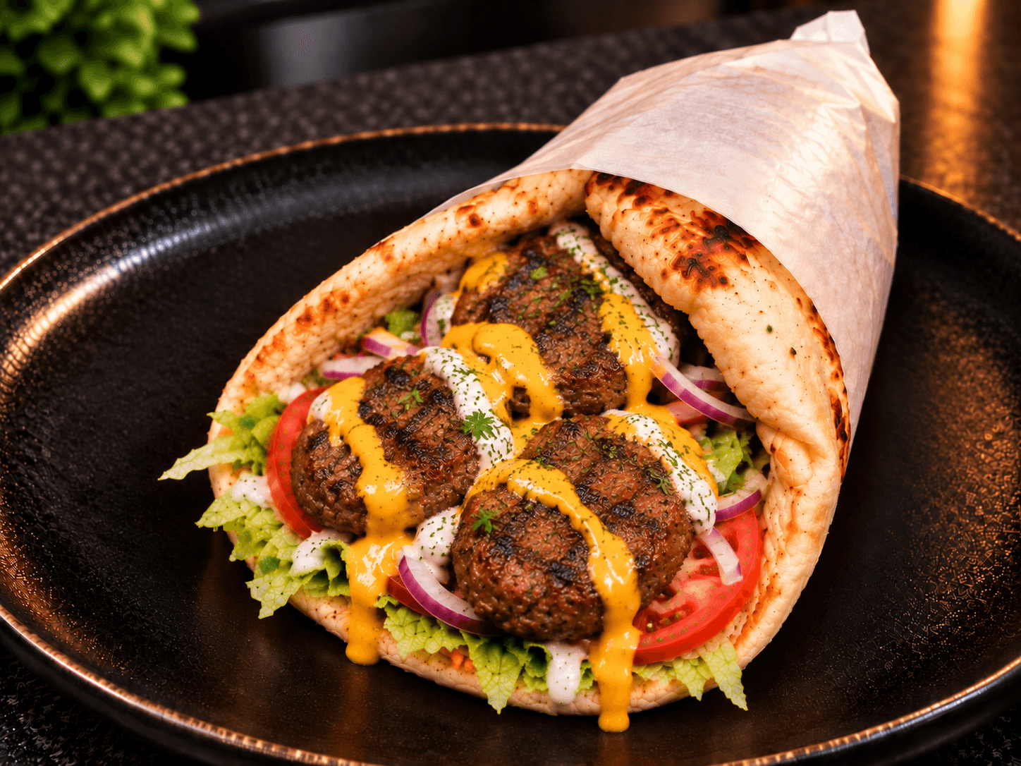 Sandwich cheese naan köfte
