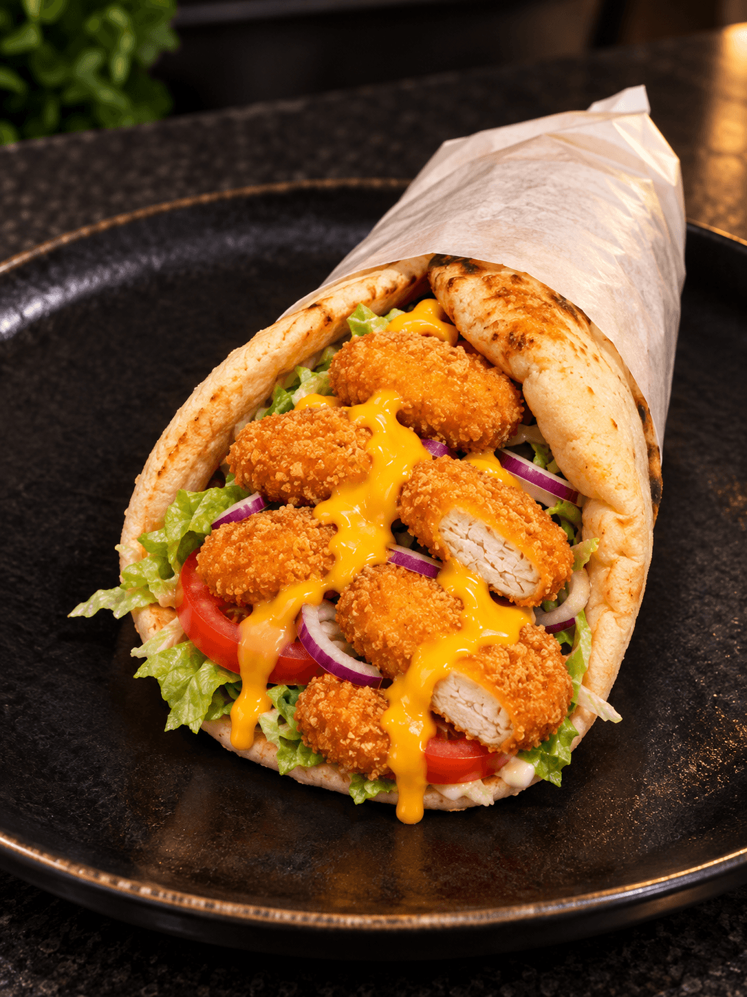 Sandwich cheese naan nuggets